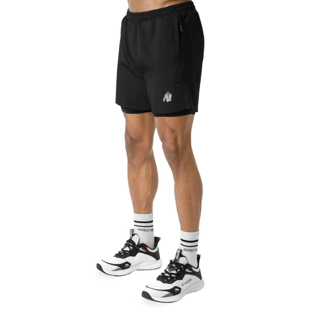 Gorilla Wear Lowell 2-In-1 Shorts, svart