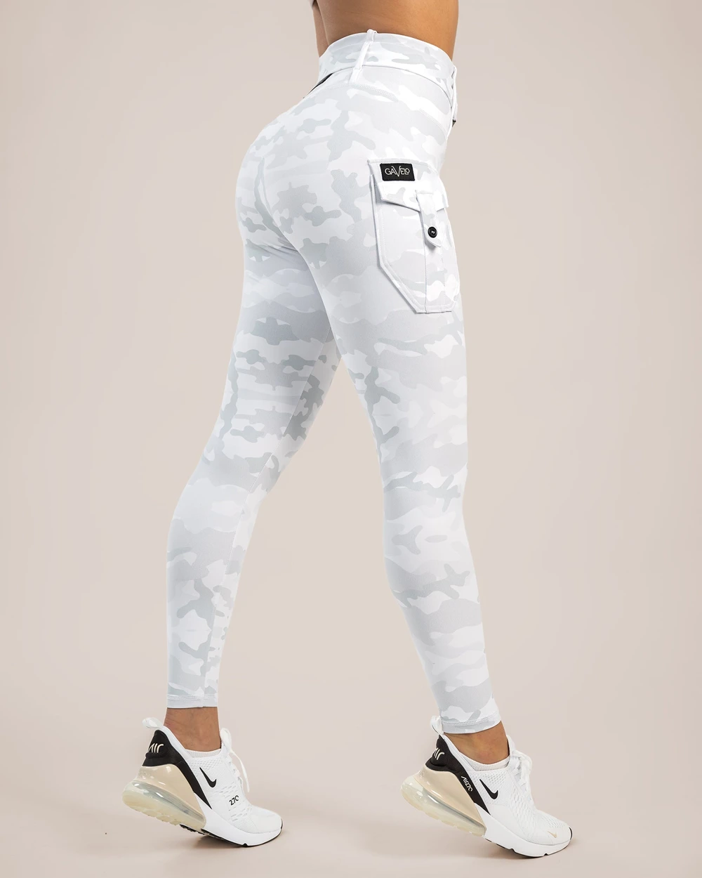 Gavelo Cargo Leggings Frost i vitt och grått camomönster