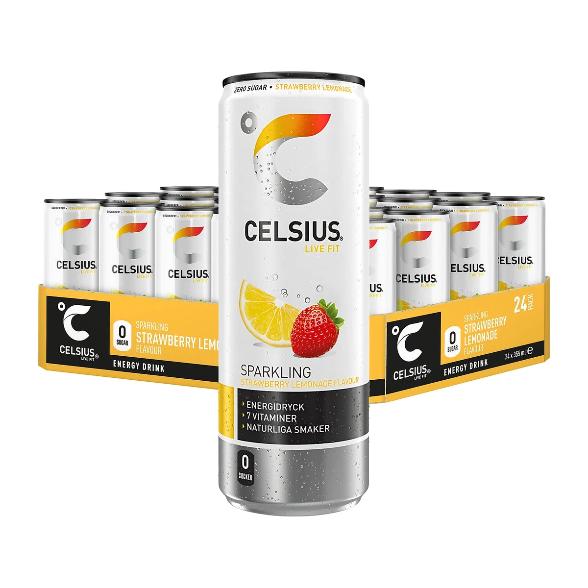 Celsius Strawberry Lemonade, 24 × 355 ml