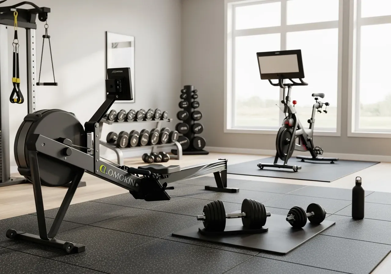 Platta träningsbänkar i hemmagym