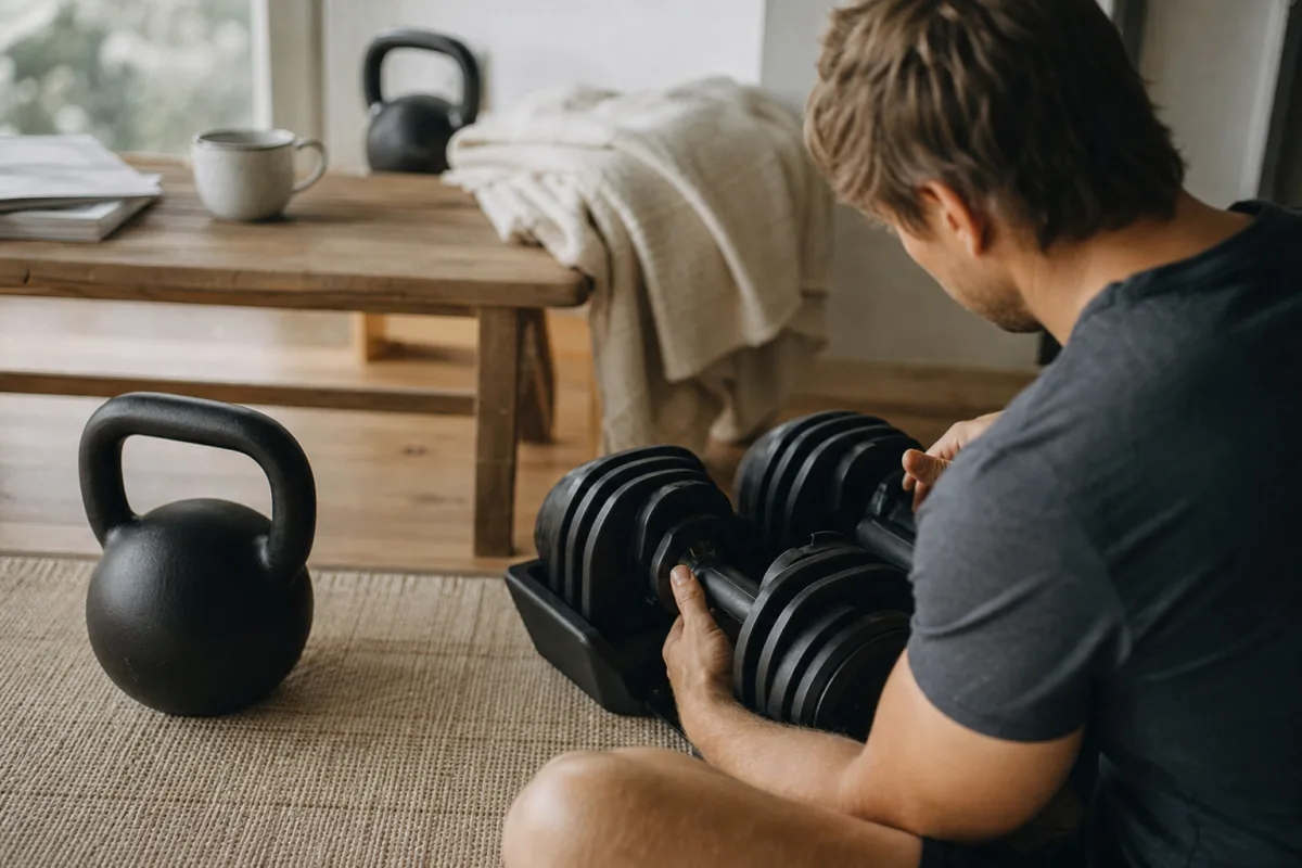 Justerbara hantlar eller kettlebells – vad passar först?