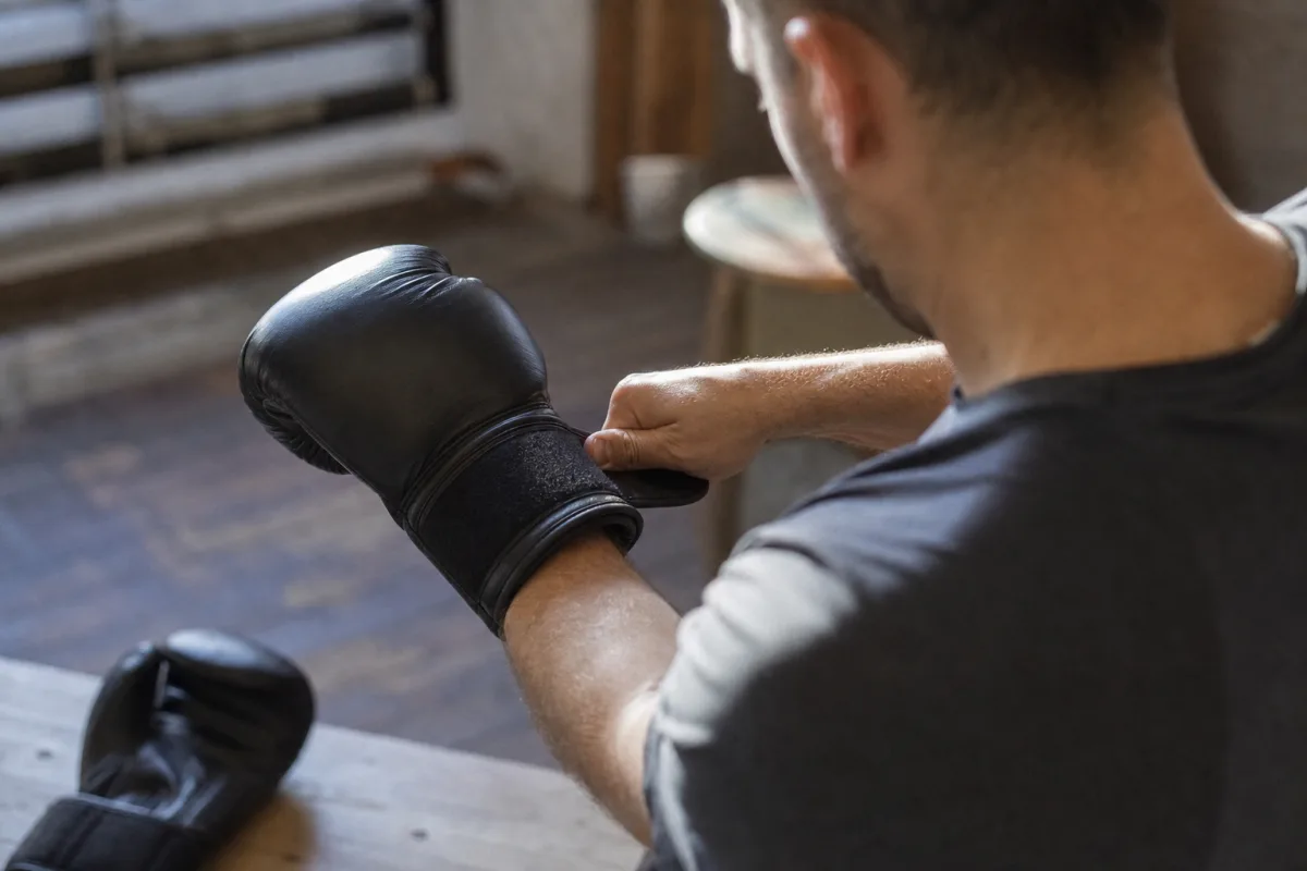 Så sitter en bra boxhandske runt handen