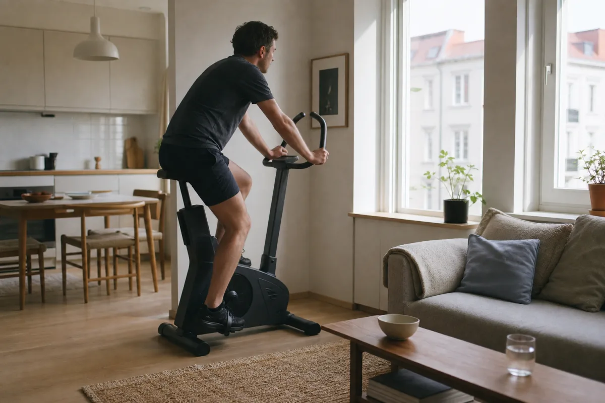 Motionscykel för små lägenheter: vad som faktiskt ryms