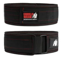 4 Inch Nylon Belt, black/red, small/medium