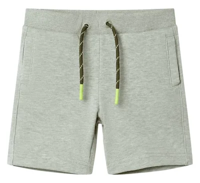 Barnshorts med snöre blandad ljus khaki melange