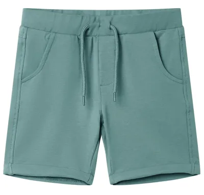 Barnshorts med snöre blek petrolblå