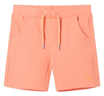 Barnshorts med snöre neon orange