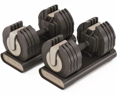 CENTR 5-50 lbs Adjustable Dumbbell - Beige, 2x22,7 kg (Par), Justerbara Hantlar