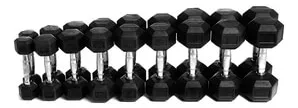 Hantelset Hex gummi, 10-par: 1 - 10 kg, JTC