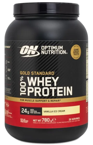 Optimum Nutrition 100% Whey Gold Standard, Vanilla Ice Cream, 780 g