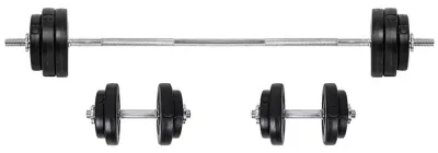 Skivstång och hantelset 3-50 kg
