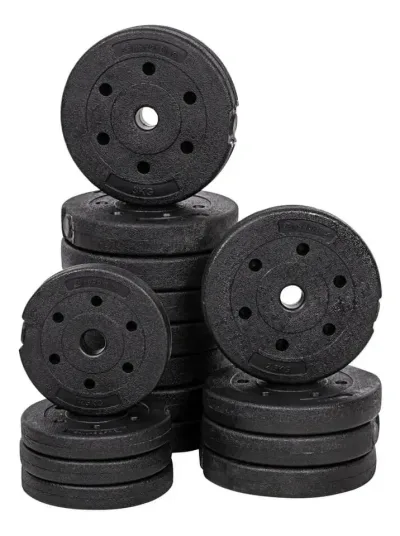 Skivstång och hantelset 40 kg