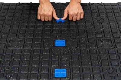 Stockz Fitness Tile Connectorkoner Blå Plast, Gymgolv