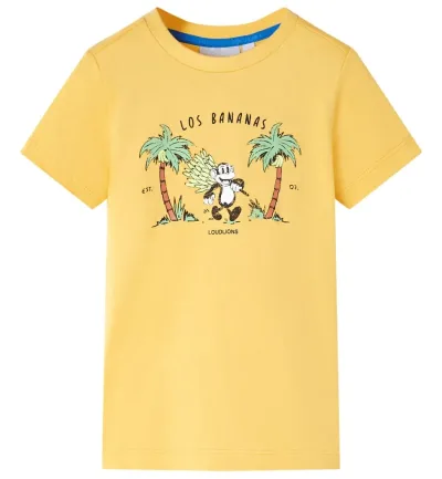 T-shirt för barn ljus ockra