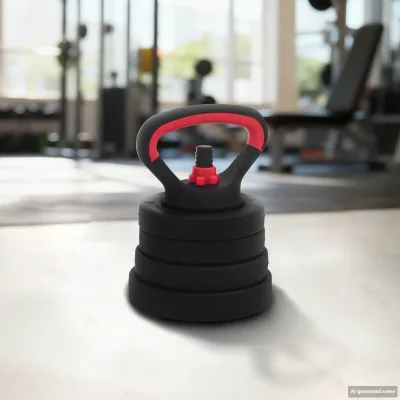 vidaXL 4-i-1 hantel, stång och kettlebell-set 20 kg Svart och Röd