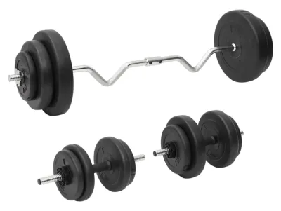 vidaXL Skivstång curl med hantlar och viktskivor 60 kg