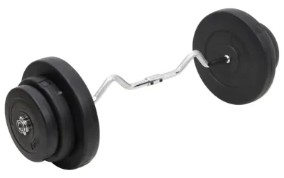 vidaXL Skivstång curl med vikter 60 kg