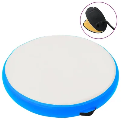 vidaXL Uppblåsbar gymnastikmatta 100x100x15 cm blå